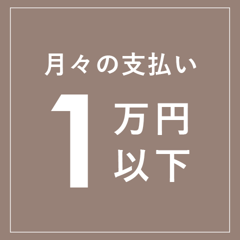 月々の支払い1万円以下